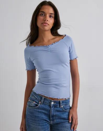 Vero Moda - Blå - Awamyra Ss Off Shoulder Top Noos 