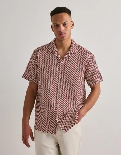 Jack & Jones Jormontauk Crochet Shirt Ss SA26 Ln Mönstrade skjortor Röd 