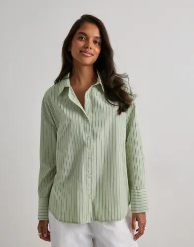 Only - Grön - Onloregon Alva Ls Reg Shirt Noos Wv 