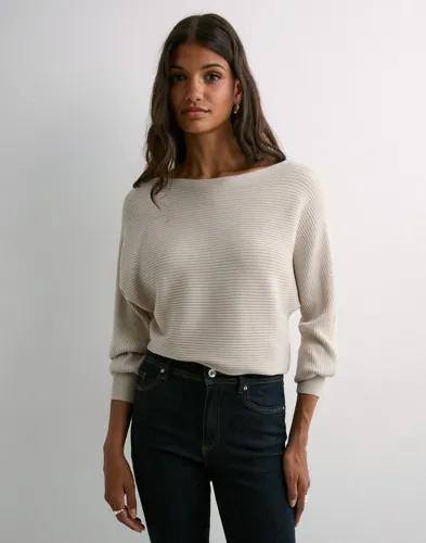 Only - Beige - Onladaline L/S Short Pullo Knt Noos 