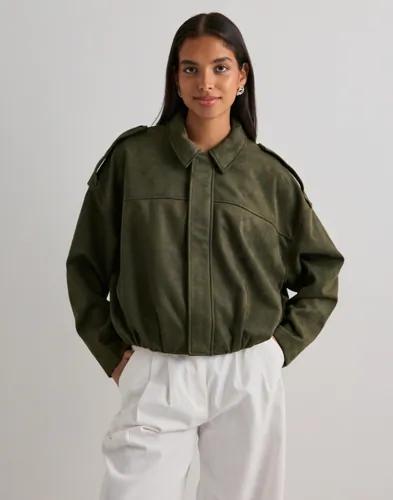 Only - Grön - Onlmoon-Stina Faux Suede Bomber Pnt 