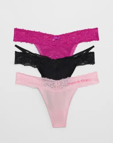 Hunkemöller - Rosa - 3-pack Ulv String 