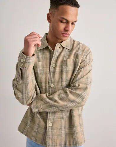 Selected Men Slhregrory Check Overshirt Overshirts Beige 