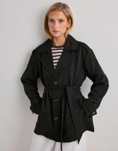 Only - Svart - Onlline Short Trenchcoat Otw