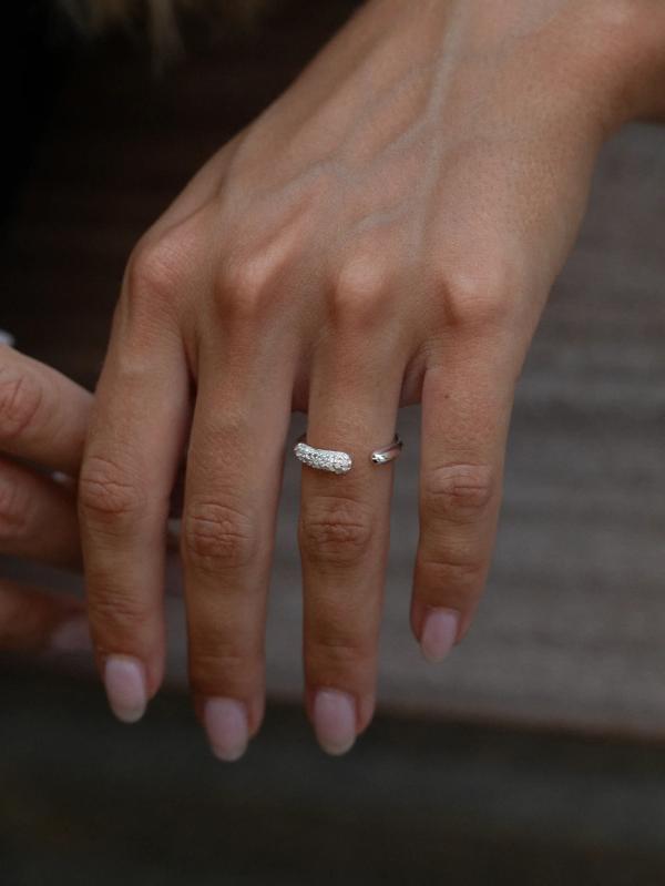 Muli Collection - Silver - Adjustable Pavé Ring 