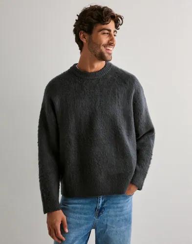 Jack & Jones Jcocover Knit Brushed Crew Neck Sweatshirts Grå 