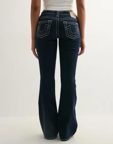 True Religion - Blå - Nelly Ultra Low Rise Flare Big T