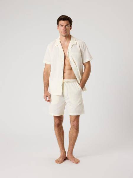 Björn Borg Borg Seersucker Resort Shirt Vit, XXL