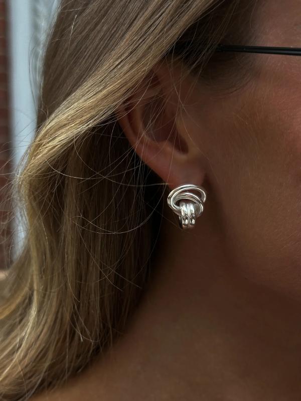 Muli Collection - Silver - Double Knot Earrings 