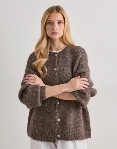 Only - Brun - Onlnordra Ls O-Neck Button Cardi Ex 