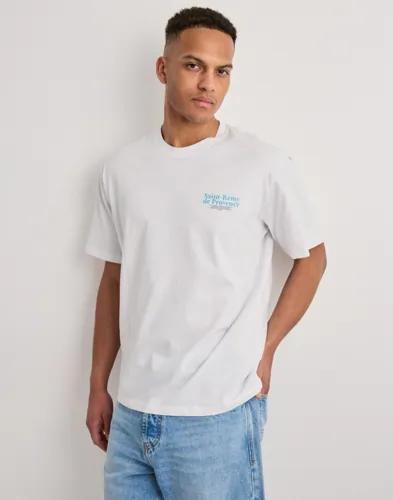 Jack & Jones Jorvalley Tee Ss Crew Neck Tg Ln T-shirts med tryck Vit 
