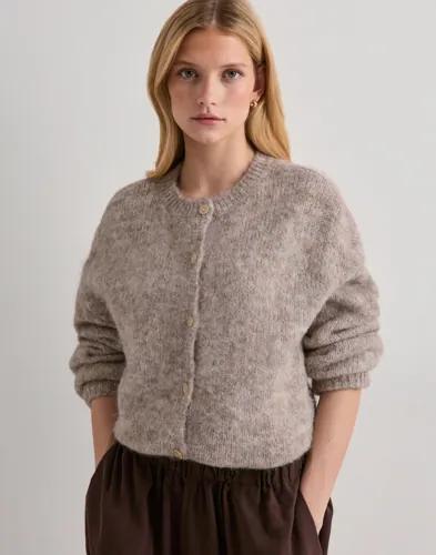 Only - Beige - Onlnordra Ls O-Neck Button Cardi Ex 