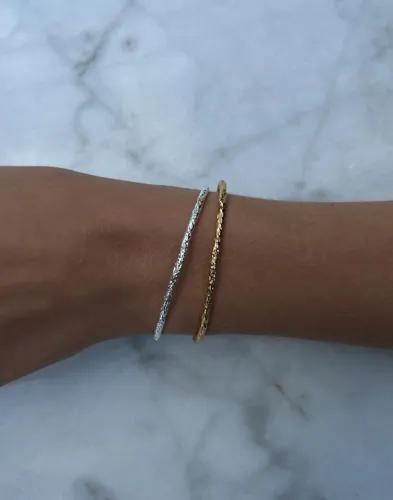 Muli Collection - Guld - Textured Bangle Bracelet 