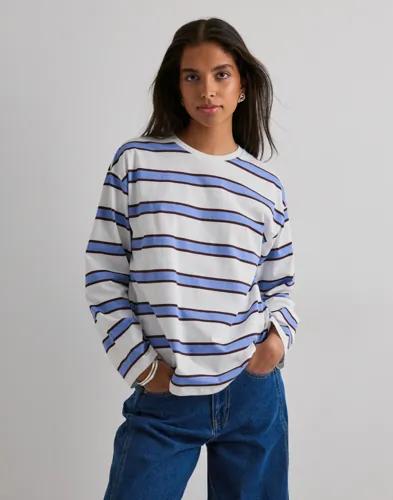Pieces - Rutigt/Randigt - Pcmila Ls Loose Tee Jrs Noos Bc 