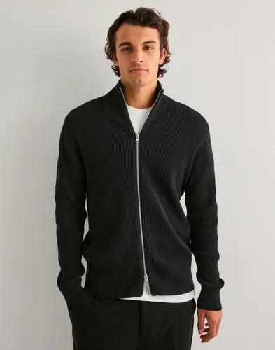 Jack & Jones Jjeperfect Knit Zip Cardigan Sn Tröjor med dragkedja Svart 