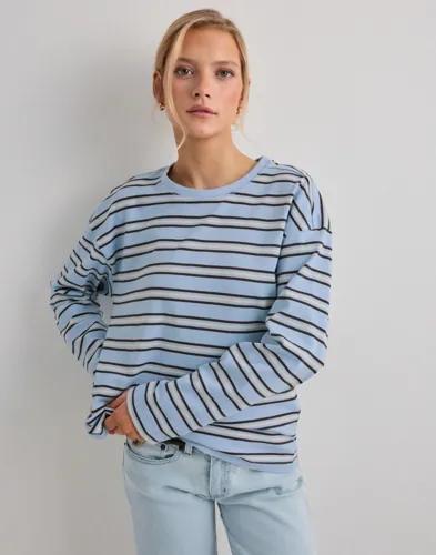 Only - Blå - Onlnew Soph Life L/S O-Neck Top Box
