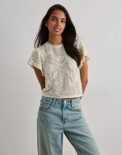 Only - Vit - Onlestralla S/S Short Structop Knt 