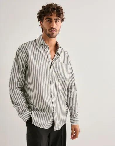 ANNARR Anraslund Dobby Ls Shirt Randiga skjortor Grå 