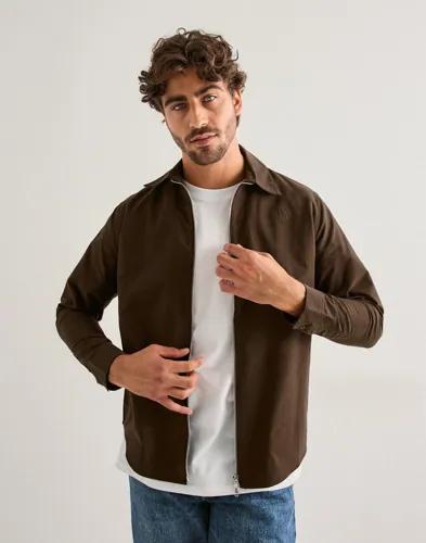 Ciszere Aden oxford zip Tröjor med dragkedja Brun 