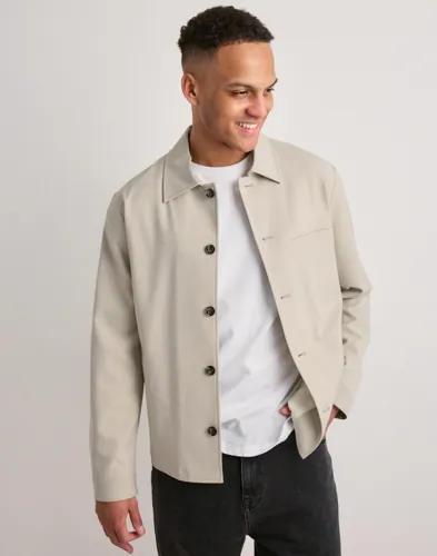 Selected Men Slhreg-Robert Overshirt Noos Overshirts Beige