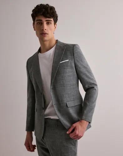 Selected Men Slhslim-Oasis Linen Blz Noos Kavajer Grå 