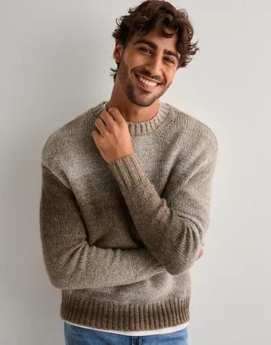 Selected Men Slhgaard Relaxed Ls Knit Crew Neck Stickade tröjor Beige 