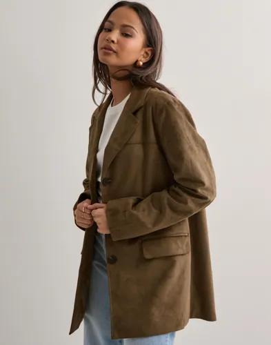 Only - Brun - Onltulip Faux Suede Blazer Coat Otw
