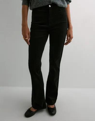 Pieces - Svart - Pcjoya Hw Flared Corduroy Denim Jea 