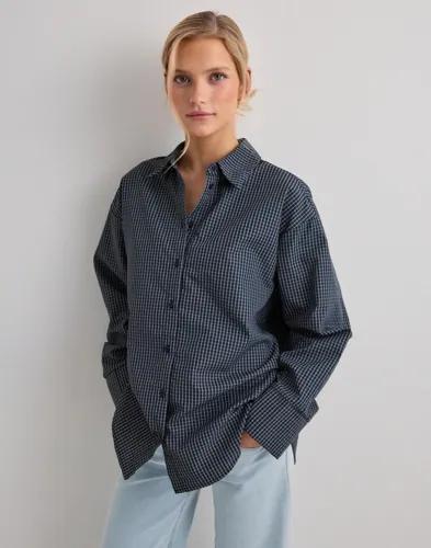 Pieces - Blå - Pcsilla Ls Check Shirt Wvn D2D 