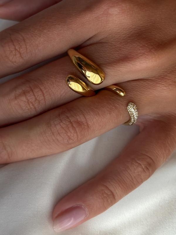 Muli Collection - Guld - Adjustable Sleek Ring 