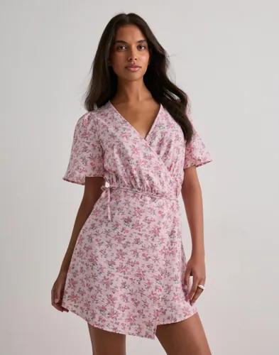 Vero Moda - Rosa - Vmjosie Ss Wrap Short Dress Wvn Ga