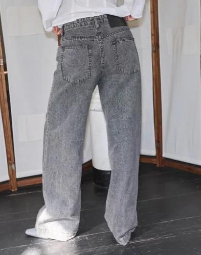 One Teaspoon - Svart - Jackson Mid Waist Wide Leg Denim Jeans 