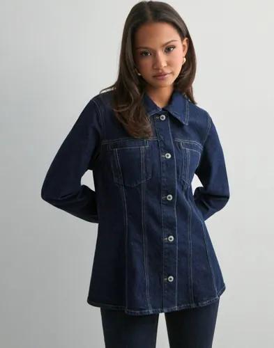 Only - Blå - Onlelle L/S Fitted Dnm Jacket Gua 