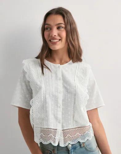 Pieces - Vit - Pcsiminna Ss Top Wvn 