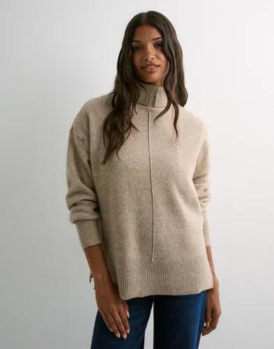 Pieces - Beige - Pcmalou Ls Rollneck Knit Noos Bc 