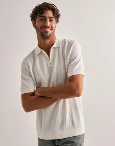 Selected Men Slhcran Ss Knit Structure Half Zip Half zip Vit 