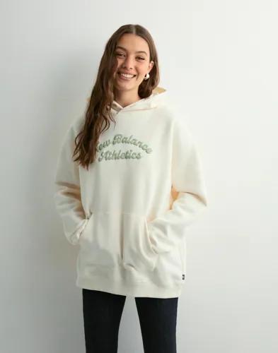 New Balance - Vit - Linear Heritage Fleece Long Hoodie 