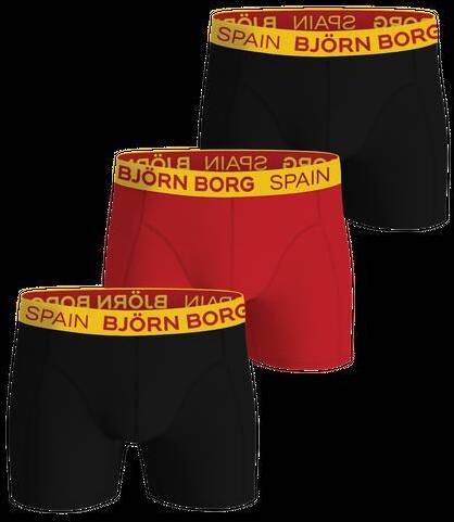 Björn Borg Cotton Stretch Boxers Spain 3-pack Svart, XXL