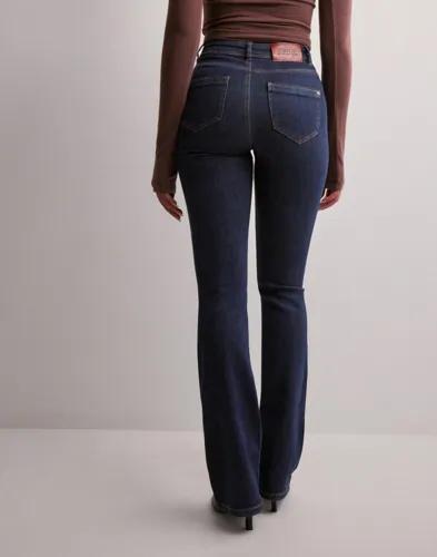 Only - Blå - Onlwauw Hw Flared Rinse Dnm GUA030 