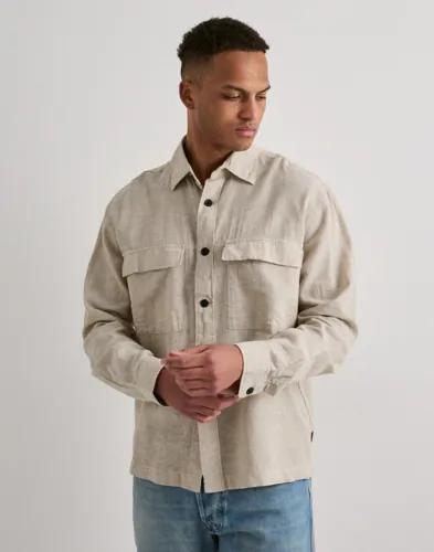 Only & Sons Onscaiden Ls Overshirt Linen Blend Overshirts Beige 