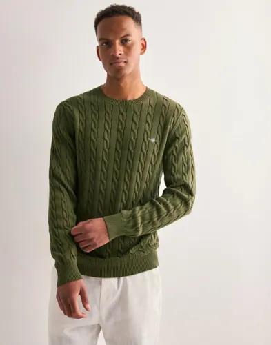 Gant Cotton Cable C-Neck Stickade tröjor Grön 