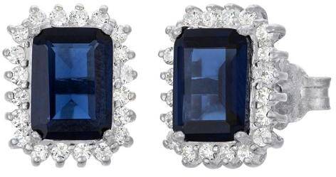 Örhängen i äkta silver med blå kubisk zirkonia 