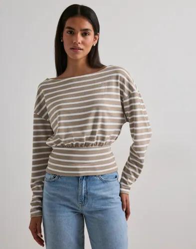 Nelly - Brun - Stripe Knit Sweater 