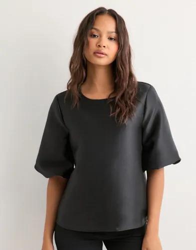 Vero Moda - Svart - Vmdaisy 2/4 O-Neck Top Wvn Exp SB6 