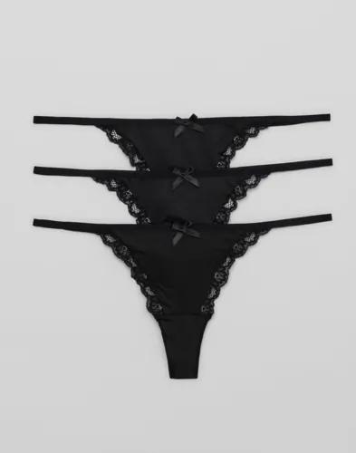 Nelly - Svart - Adore Me Thong 3-Pack 