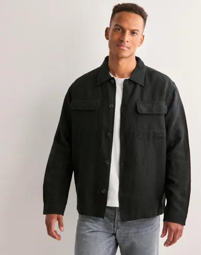 Selected Men Slh-Leroy Sun Overshirt Ls Noos Overshirts Svart 