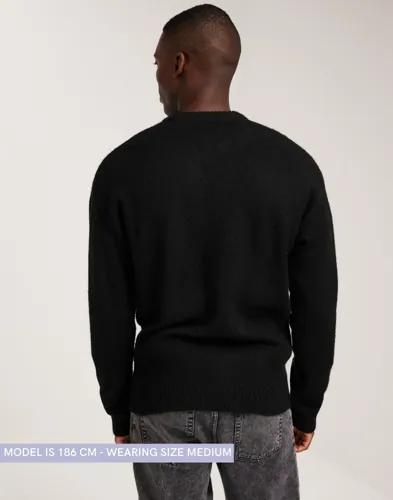 Jack & Jones Jorollie Knit Crew Neck Sn Stickade tröjor Svart 