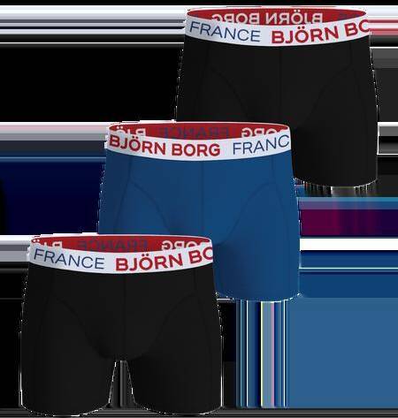 Björn Borg Cotton Stretch Boxers France 3-pack Svart, XXL