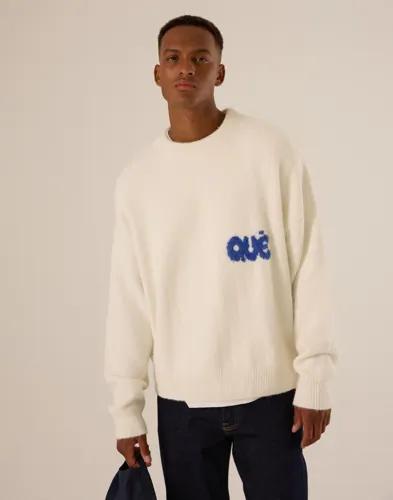 Que Sera Sera Jake Jaquard Knit Stickade tröjor Vit 