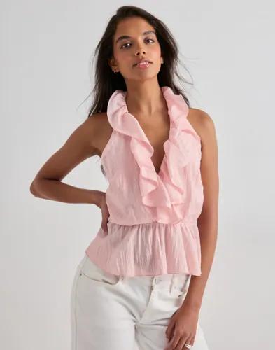 Nelly - Rosa - Flounce Halter Neck Top 